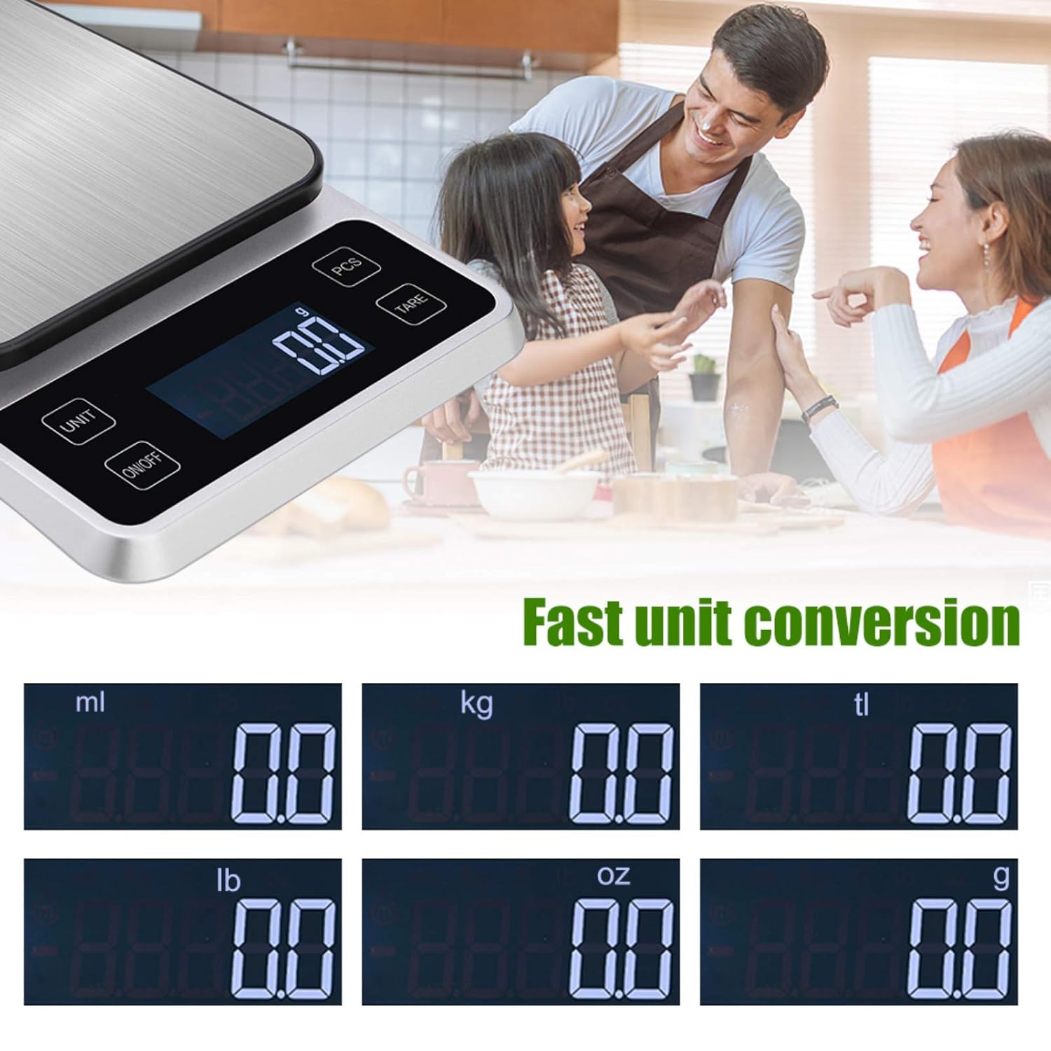 Ψηφιακή Ζυγαρία Κουζίνας 1-10Kg με Ακρίβεια 1 Γραμμαρίου και Πολλαπλές Μονάδες Μέτρησης Βάρους - Aerbes Ψηφιακή Ζυγαρία Κουζίνας 1-10Kg με Ακρίβεια 1 Γραμμαρίου και Πολλαπλές Μονάδες Μέτρησης Βάρους - Aerbes