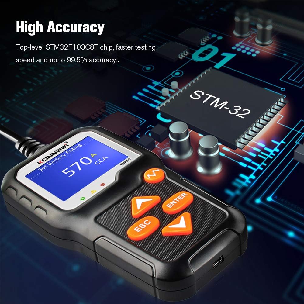 Ψηφιακό Battery Tester 6V/12V με Κροκοδειλάκια – Για Αυτοκίνητα, Μηχανές & Μπαταρίες AGM/GEL - Konnwei Ψηφιακό Battery Tester 6V/12V με Κροκοδειλάκια – Για Αυτοκίνητα, Μηχανές & Μπαταρίες AGM/GEL - Konnwei