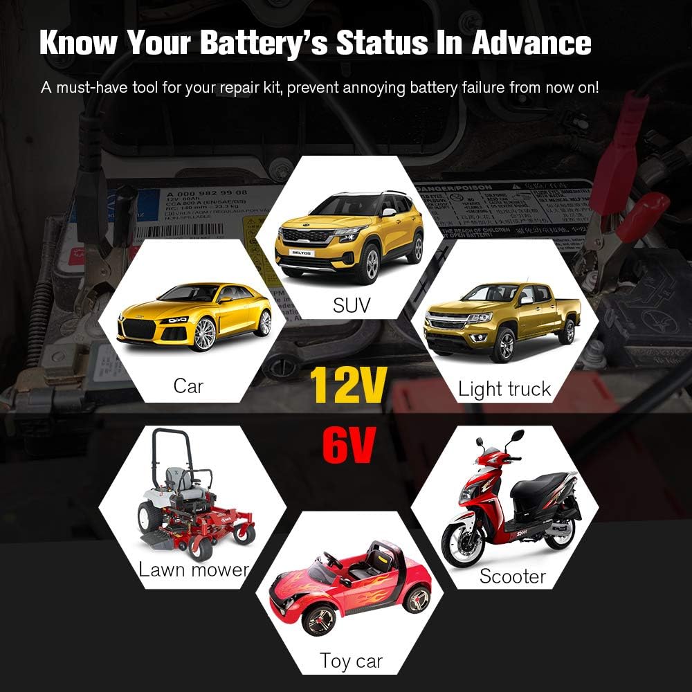 Ψηφιακό Battery Tester 6V/12V με Κροκοδειλάκια – Για Αυτοκίνητα, Μηχανές & Μπαταρίες AGM/GEL - Konnwei Ψηφιακό Battery Tester 6V/12V με Κροκοδειλάκια – Για Αυτοκίνητα, Μηχανές & Μπαταρίες AGM/GEL - Konnwei