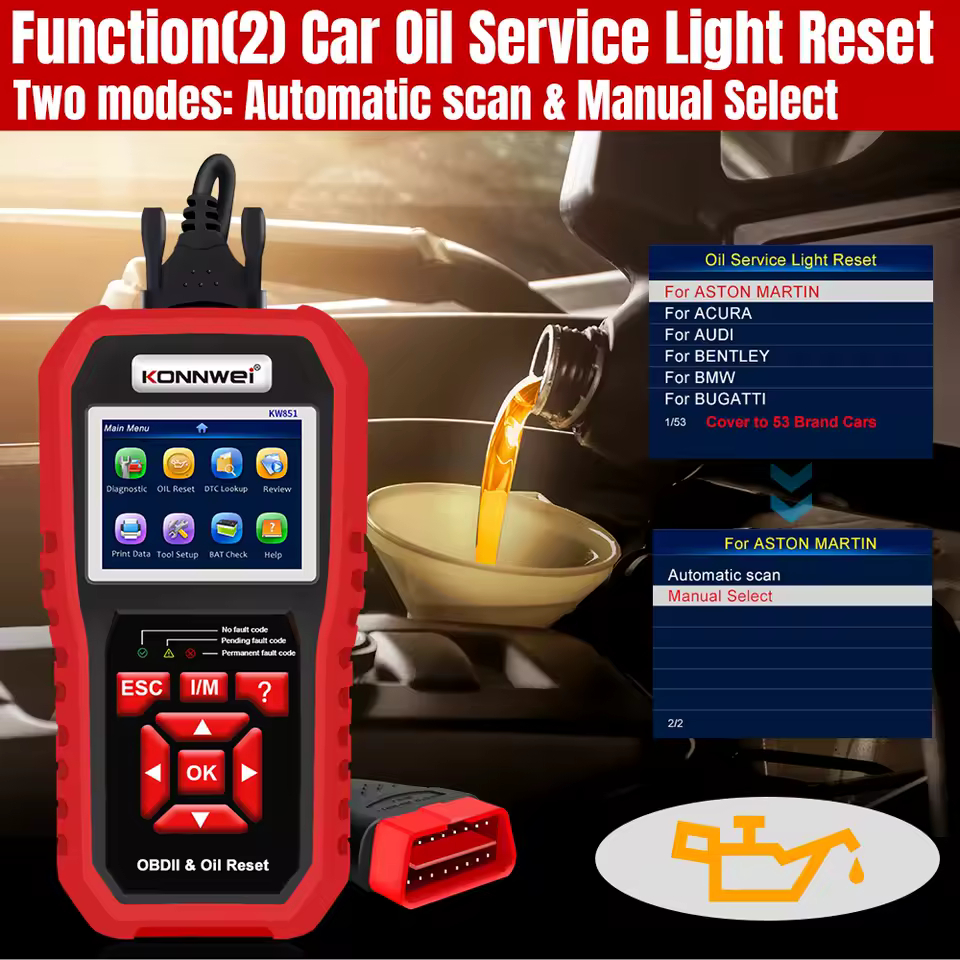 Ψηφιακό Διαγνωστικό Αυτοκινήτου OBD2 με Έγχρωμη Οθόνη & Επαναφορά Ένδειξης Service Λαδιού - Konnwei Ψηφιακό Διαγνωστικό Αυτοκινήτου OBD2 με Έγχρωμη Οθόνη & Επαναφορά Ένδειξης Service Λαδιού - Konnwei