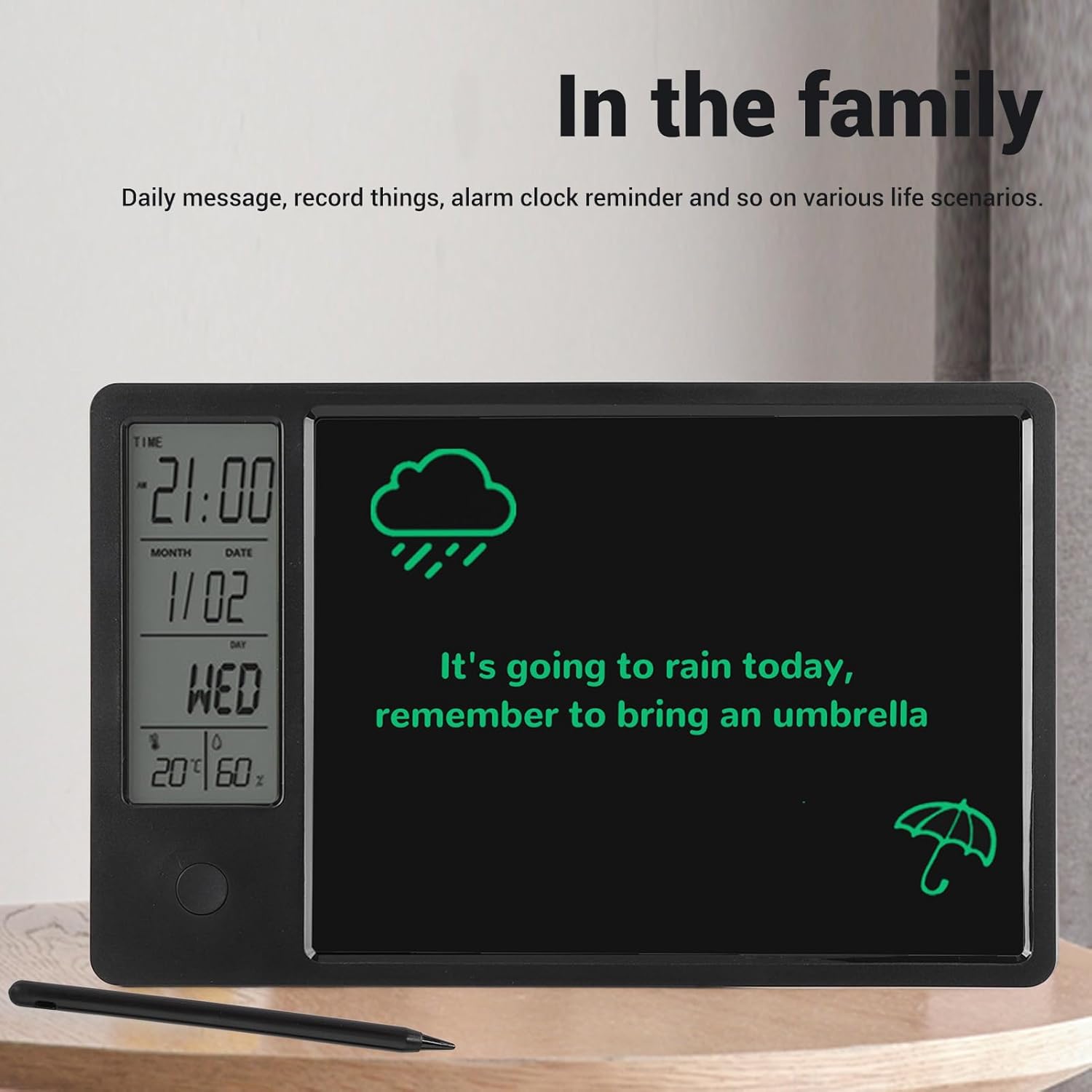 Ψηφιακό Ημερολόγιο Γραφείου με LCD Πίνακα Γραφής Ψηφιακό Ημερολόγιο Γραφείου με LCD Πίνακα Γραφής