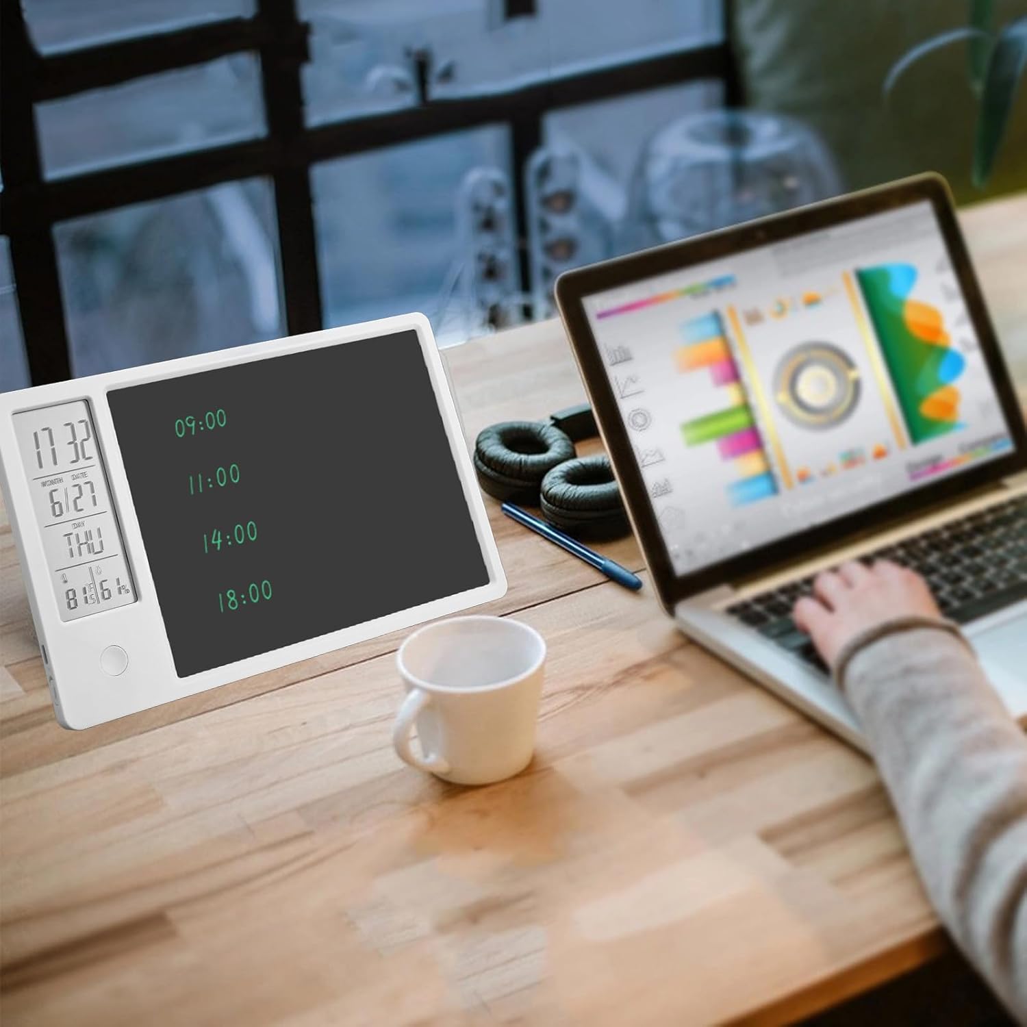 Ψηφιακό Ημερολόγιο Γραφείου με LCD Πίνακα Γραφής Ψηφιακό Ημερολόγιο Γραφείου με LCD Πίνακα Γραφής