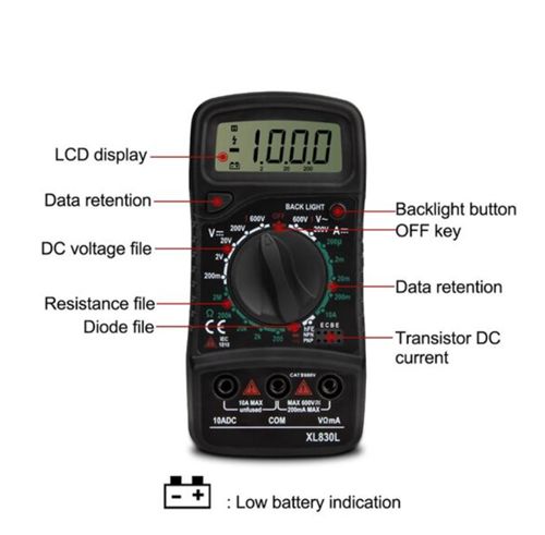 Ψηφιακό Πολύμετρο Τσέπης με Μέτρηση AC / DC Αντίστασης & LCD Οθόνη Ψηφιακό Πολύμετρο Τσέπης με Μέτρηση AC / DC Αντίστασης & LCD Οθόνη