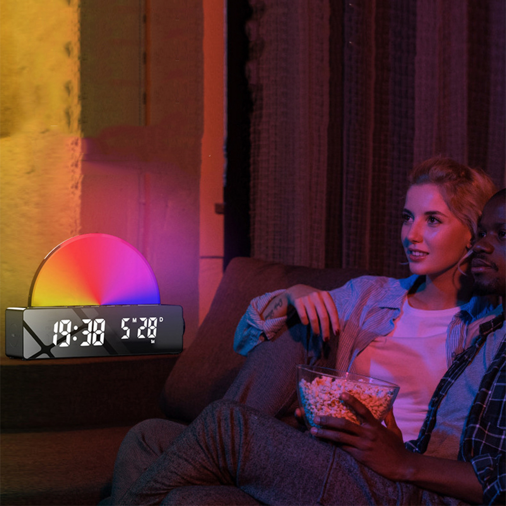 Ψηφιακό Ρολόι HD LED Επιτραπέζιο με Ξυπνητήρι Προσομοιωτής Ανατολής και Δύσης του Ηλίου με USB Θήρα Ψηφιακό Ρολόι HD LED Επιτραπέζιο με Ξυπνητήρι Προσομοιωτής Ανατολής και Δύσης του Ηλίου με USB Θήρα