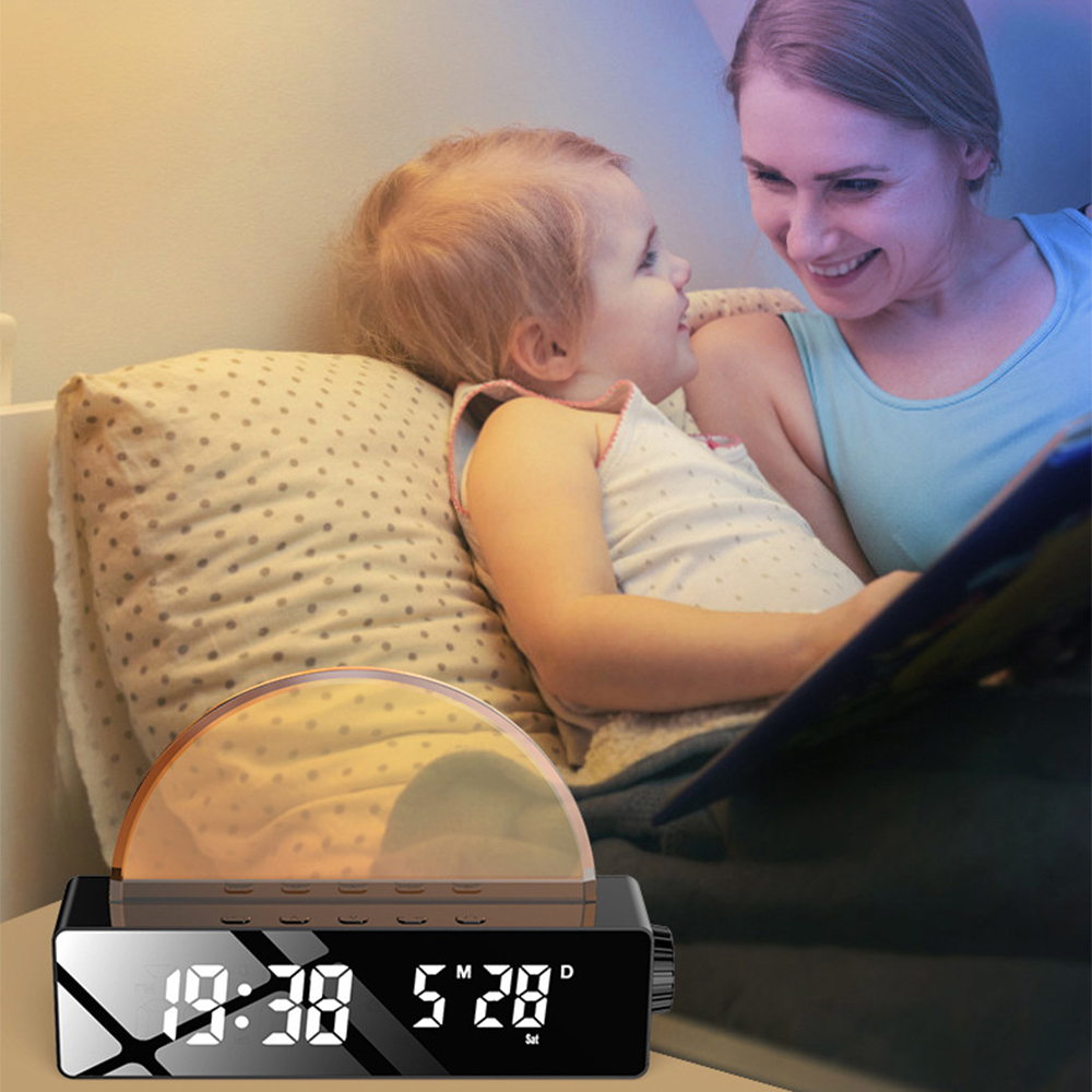 Ψηφιακό Ρολόι HD LED Επιτραπέζιο με Ξυπνητήρι Προσομοιωτής Ανατολής και Δύσης του Ηλίου με USB Θήρα Ψηφιακό Ρολόι HD LED Επιτραπέζιο με Ξυπνητήρι Προσομοιωτής Ανατολής και Δύσης του Ηλίου με USB Θήρα