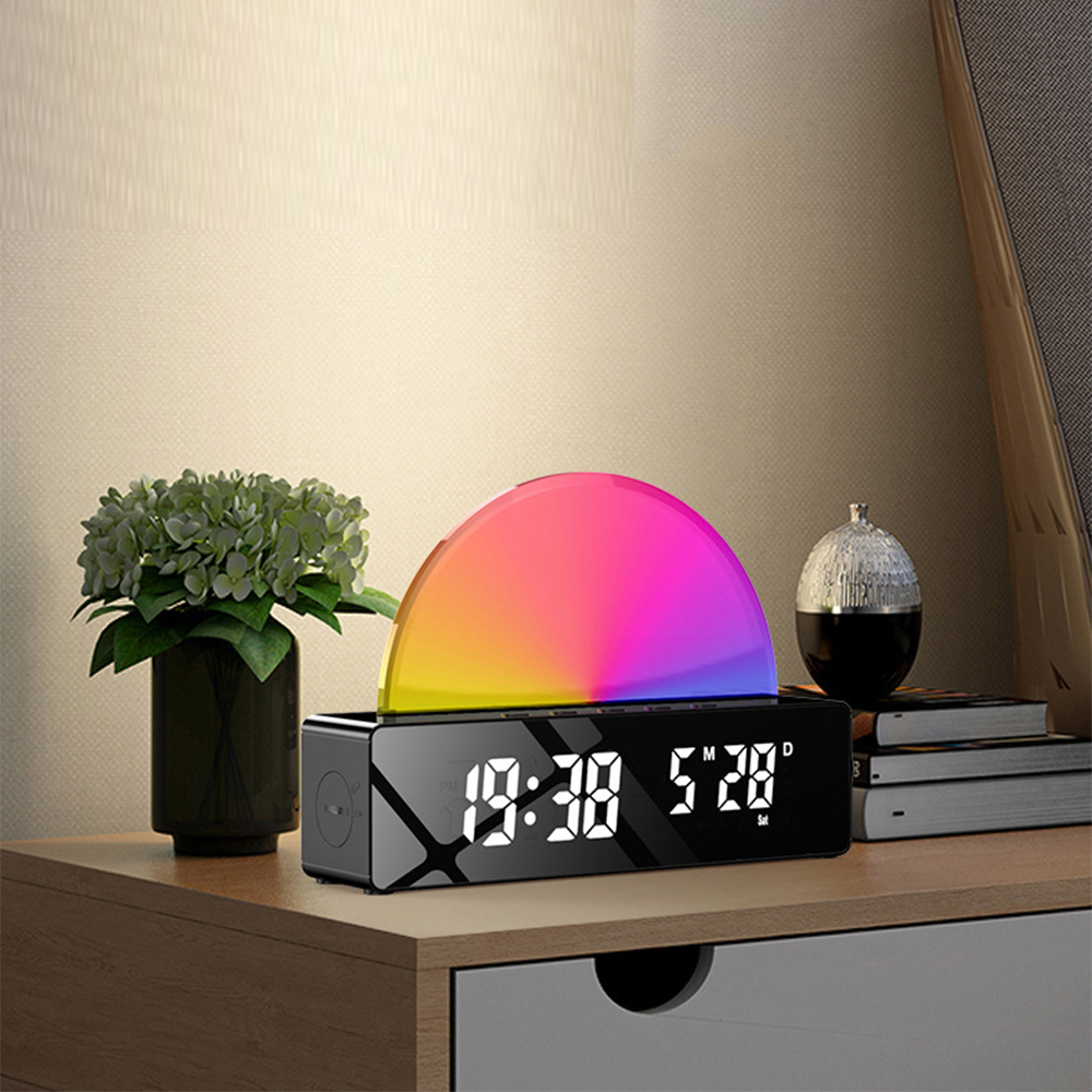 Ψηφιακό Ρολόι HD LED Επιτραπέζιο με Ξυπνητήρι Προσομοιωτής Ανατολής και Δύσης του Ηλίου με USB Θήρα Ψηφιακό Ρολόι HD LED Επιτραπέζιο με Ξυπνητήρι Προσομοιωτής Ανατολής και Δύσης του Ηλίου με USB Θήρα
