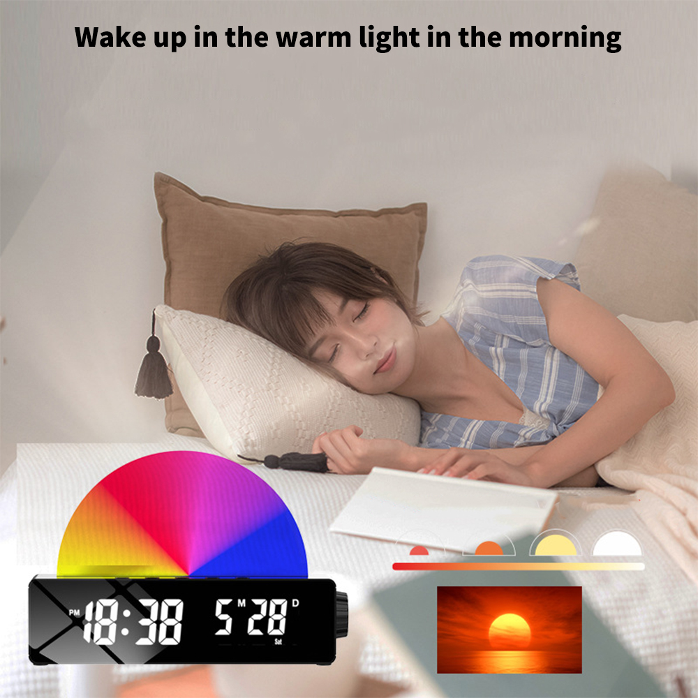Ψηφιακό Ρολόι HD LED Επιτραπέζιο με Ξυπνητήρι Προσομοιωτής Ανατολής και Δύσης του Ηλίου με USB Θήρα Ψηφιακό Ρολόι HD LED Επιτραπέζιο με Ξυπνητήρι Προσομοιωτής Ανατολής και Δύσης του Ηλίου με USB Θήρα