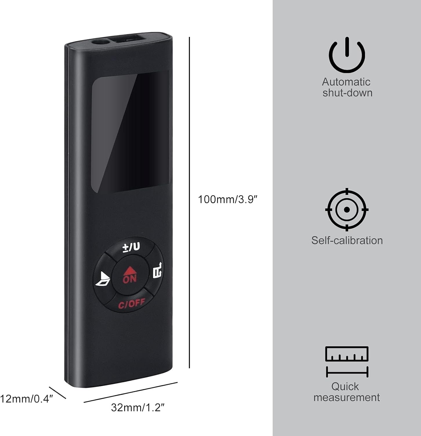 Ψηφιακός Μετρητής Απόστασης με Laser 40m Επαναφορτιζόμενο με USB Ψηφιακός Μετρητής Απόστασης με Laser 40m Επαναφορτιζόμενο με USB