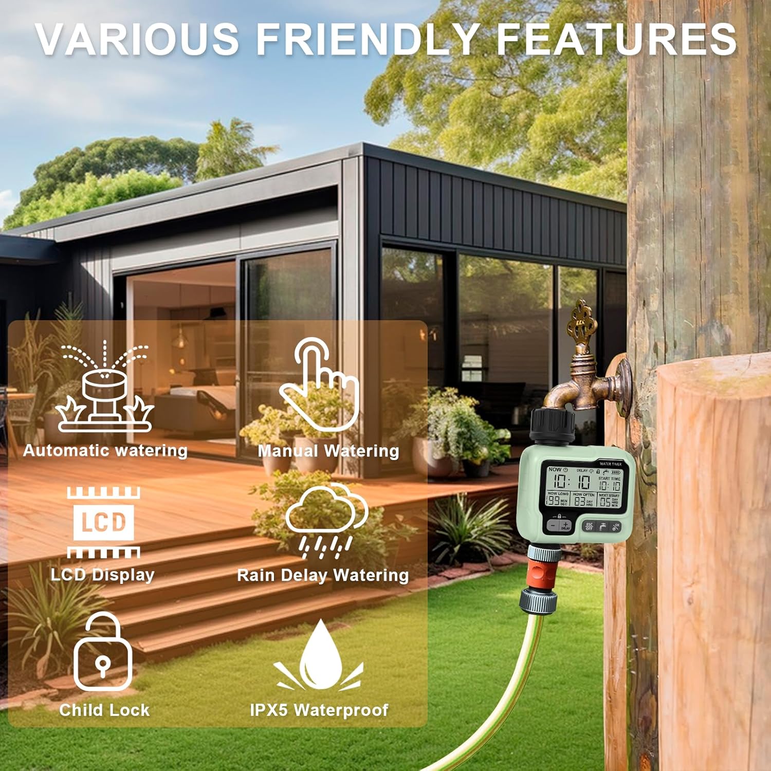 Ψηφιακός Προγραμματιστής Ποτίσματος με Μπαταρία Μονής Εξόδου Ψηφιακός Προγραμματιστής Ποτίσματος με Μπαταρία Μονής Εξόδου