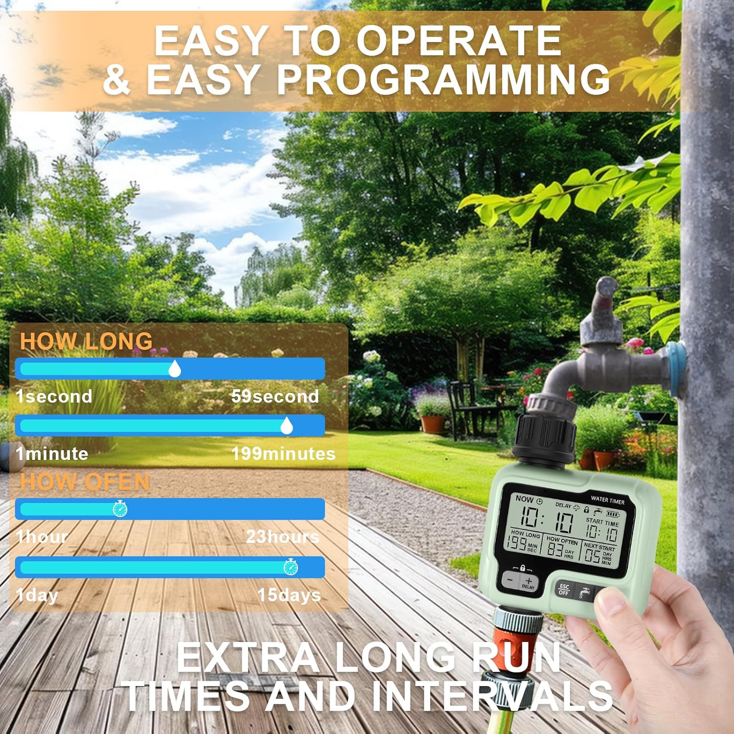 Ψηφιακός Προγραμματιστής Ποτίσματος με Μπαταρία Μονής Εξόδου Ψηφιακός Προγραμματιστής Ποτίσματος με Μπαταρία Μονής Εξόδου