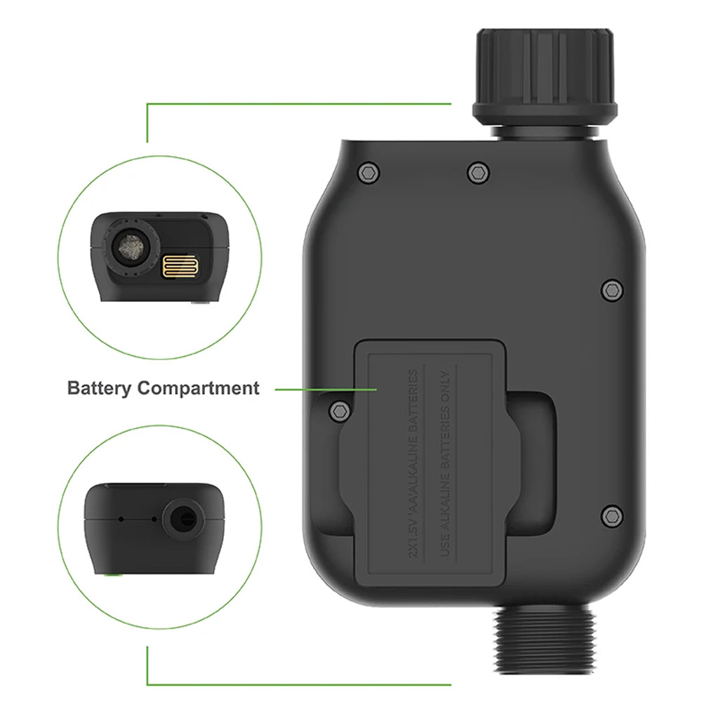 Ψηφιακός Προγραμματιστής Ποτίσματος Μπαταρίας με Αισθητήρα Βροχής Μονής Εξόδου Μαύρος Ψηφιακός Προγραμματιστής Ποτίσματος Μπαταρίας με Αισθητήρα Βροχής Μονής Εξόδου Μαύρος