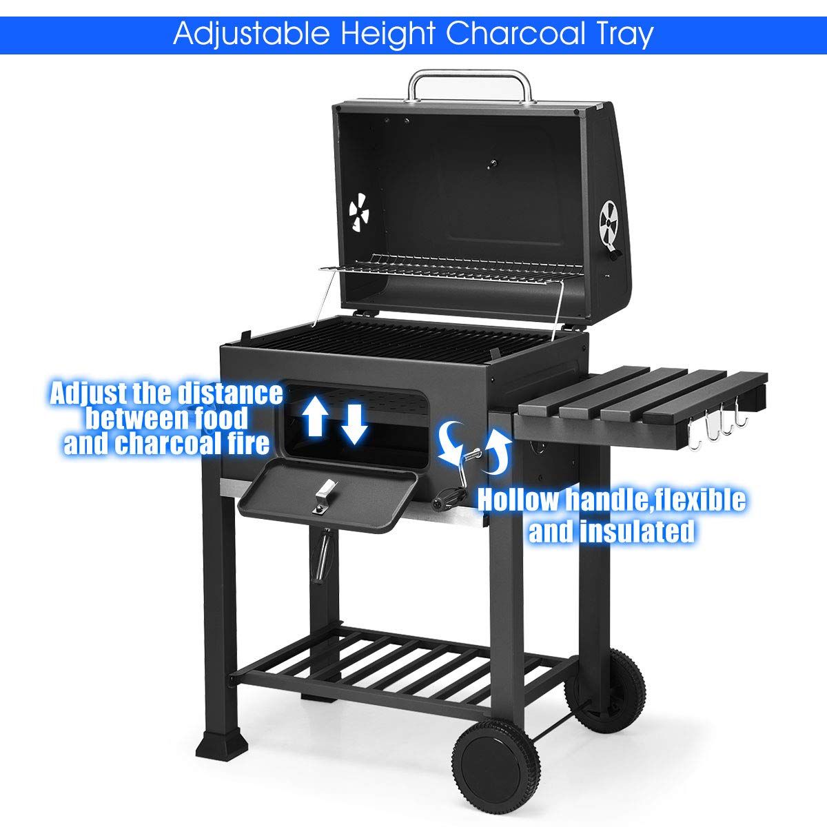 Ψησταριά BBQ Grill Master 115x56x108cm - Μαύρη Ψησταριά BBQ Grill Master 115x56x108cm - Μαύρη
