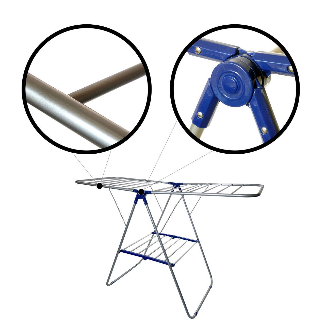 Πτυσσόμενη Απλώστρα Δαπέδου Στεγνώματος Ρούχων από Ανοξείδωτο Χάλυβα Πτυσσόμενη Απλώστρα Δαπέδου Στεγνώματος Ρούχων από Ανοξείδωτο Χάλυβα