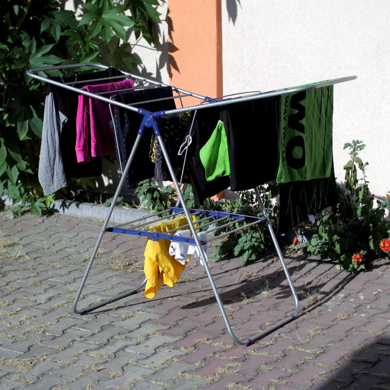 Πτυσσόμενη Απλώστρα Δαπέδου Στεγνώματος Ρούχων από Ανοξείδωτο Χάλυβα Πτυσσόμενη Απλώστρα Δαπέδου Στεγνώματος Ρούχων από Ανοξείδωτο Χάλυβα