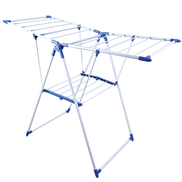 Πτυσσόμενη Απλώστρα Δαπέδου Στεγνώματος Ρούχων Δύο Επιπέδων από Πλαστικό με Πτερύγια Λευκό Πτυσσόμενη Απλώστρα Δαπέδου Στεγνώματος Ρούχων Δύο Επιπέδων από Πλαστικό με Πτερύγια Λευκό