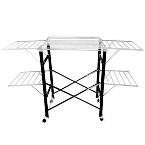 Πτυσσόμενη Απλώστρα Ρούχων Δαπέδου Δύο Επιπέδων 175x83x112 με Ροδάκια Μεταφοράς Πτυσσόμενη Απλώστρα Ρούχων Δαπέδου Δύο Επιπέδων 175x83x112 με Ροδάκια Μεταφοράς