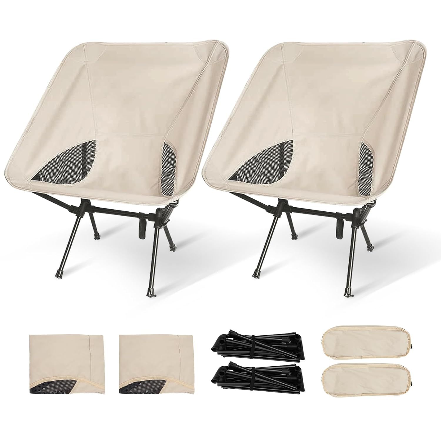 Πτυσσόμενη Καρέκλα Παραλίας Camping Υφασμάτινη 60x52x65cm Λευκό/Μπεζ Πτυσσόμενη Καρέκλα Παραλίας Camping Υφασμάτινη 60x52x65cm Λευκό/Μπεζ