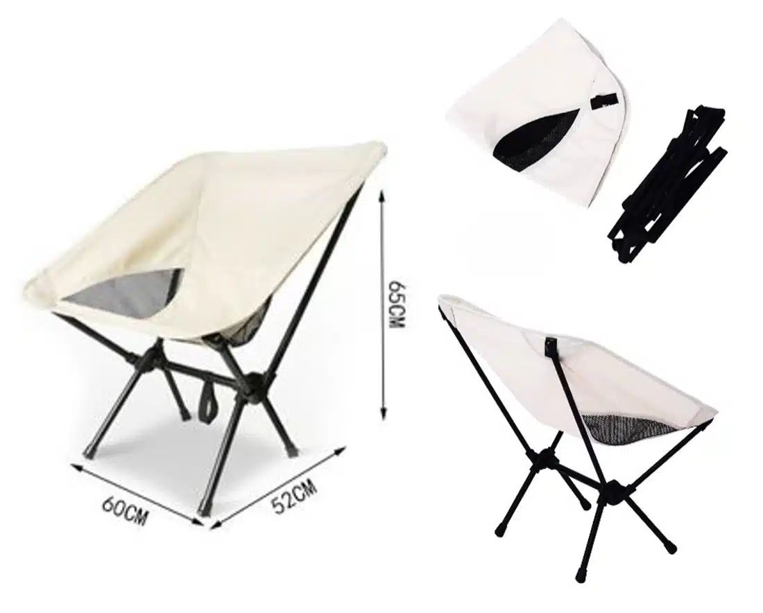 Πτυσσόμενη Καρέκλα Παραλίας Camping Υφασμάτινη 60x52x65cm Λευκό/Μπεζ Πτυσσόμενη Καρέκλα Παραλίας Camping Υφασμάτινη 60x52x65cm Λευκό/Μπεζ