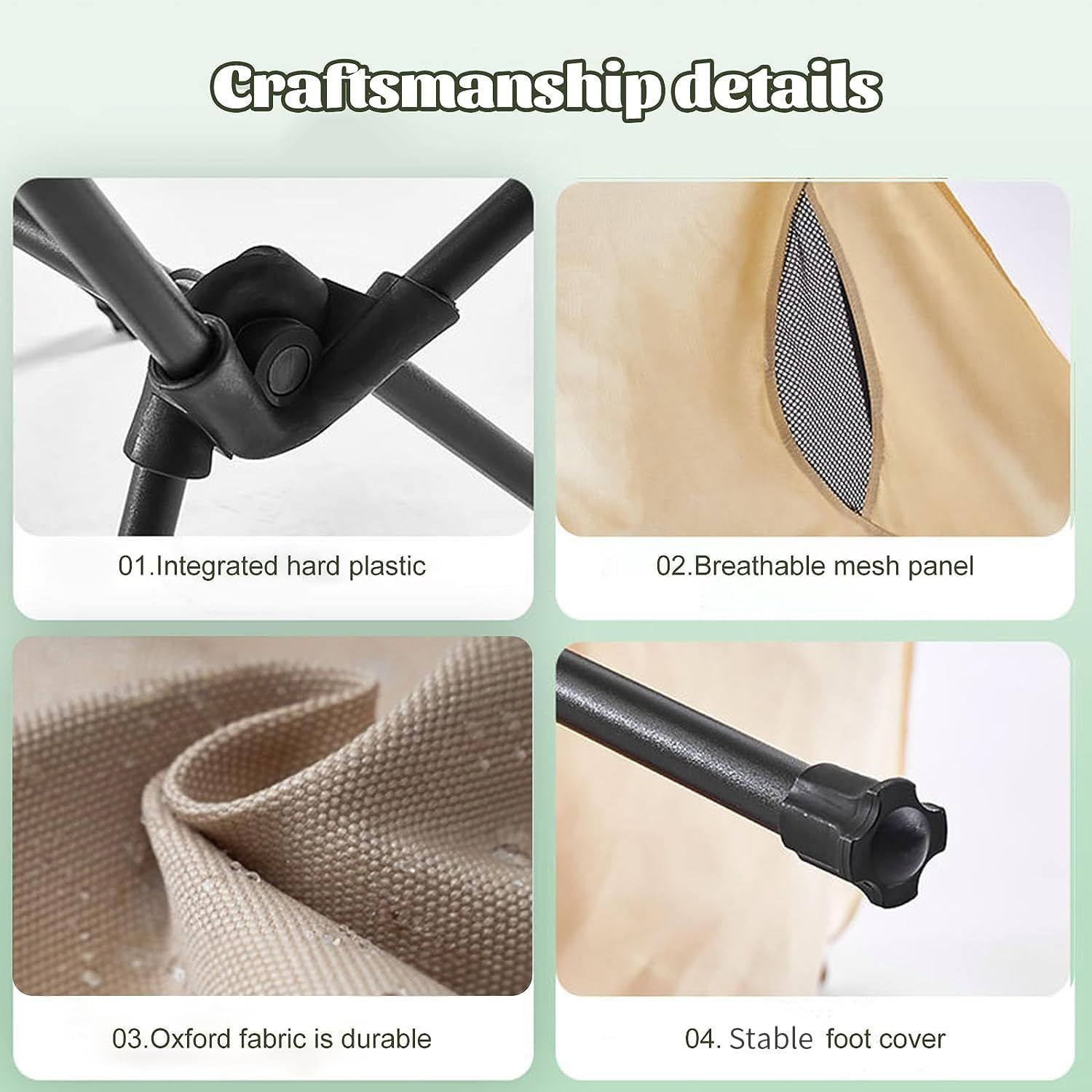 Πτυσσόμενη Καρέκλα Παραλίας Camping Υφασμάτινη 60x52x65cm Λευκό/Μπεζ Πτυσσόμενη Καρέκλα Παραλίας Camping Υφασμάτινη 60x52x65cm Λευκό/Μπεζ