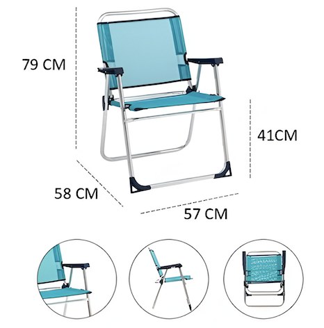 Πτυσσόμενη Καρέκλα Παραλίας Kmt Style 602800 Αλουμινίου Μπλε | Ελαφριά, Ανθεκτική 58x57x79cm για Camping & Θάλασσα Πτυσσόμενη Καρέκλα Παραλίας Kmt Style 602800 Αλουμινίου Μπλε | Ελαφριά, Ανθεκτική 58x57x79cm για Camping & Θάλασσα