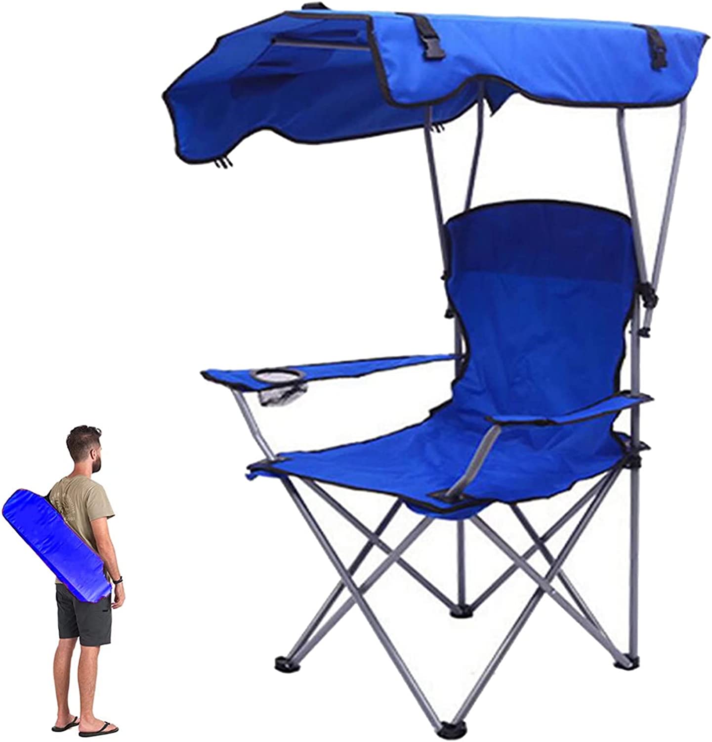 Πτυσσόμενη Καρέκλα Ψαρέματος - Παραλίας Αλουμινίου με Θήκη Ποτηριού & Τέντα Πτυσσόμενη Καρέκλα Ψαρέματος - Παραλίας Αλουμινίου με Θήκη Ποτηριού & Τέντα