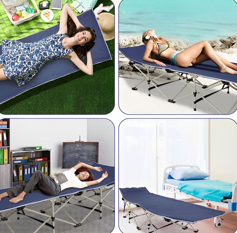 Πτυσσόμενη Ξαπλώστρα - Κρεβάτι Παραλίας με Ατσάλινο Σκελετό - 190 x 68 x 52 εκ. Πτυσσόμενη Ξαπλώστρα - Κρεβάτι Παραλίας με Ατσάλινο Σκελετό - 190 x 68 x 52 εκ.