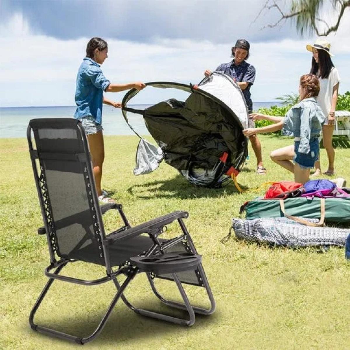 Πτυσσόμενη Μεταλλική Καρέκλα-Ξαπλώστρα με Ρυθμιζόμενη Πλάτη και Προσκέφαλο-Μαξιλάρι Πτυσσόμενη Μεταλλική Καρέκλα-Ξαπλώστρα με Ρυθμιζόμενη Πλάτη και Προσκέφαλο-Μαξιλάρι