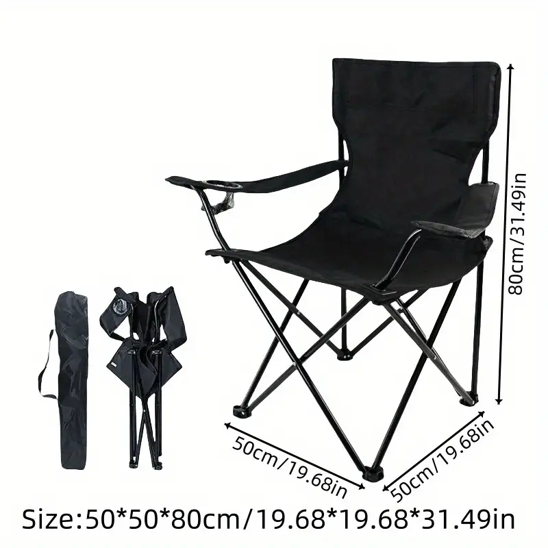 Πτυσσόμενη Μεταλλική Καρέκλα Παραλίας & Camping με Ποτηροθήκη 50 x 50 x 80 cm Πτυσσόμενη Μεταλλική Καρέκλα Παραλίας & Camping με Ποτηροθήκη 50 x 50 x 80 cm