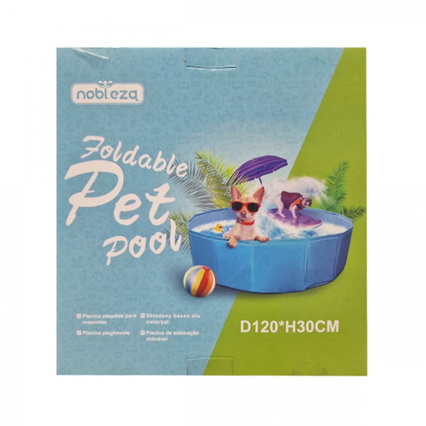Πτυσσόμενη Πισίνα για Σκύλους Μπλε 30x120cm Πτυσσόμενη Πισίνα για Σκύλους Μπλε 30x120cm
