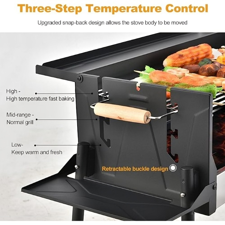 Πτυσσόμενη Ψησταριά Μπάρμπεκιου Κάρβουνου - Με Χειροκίνητη Σούβλα & Βοηθητικές Επιφάνειες - 77,5x71x122cm Πτυσσόμενη Ψησταριά Μπάρμπεκιου Κάρβουνου - Με Χειροκίνητη Σούβλα & Βοηθητικές Επιφάνειες - 77,5x71x122cm