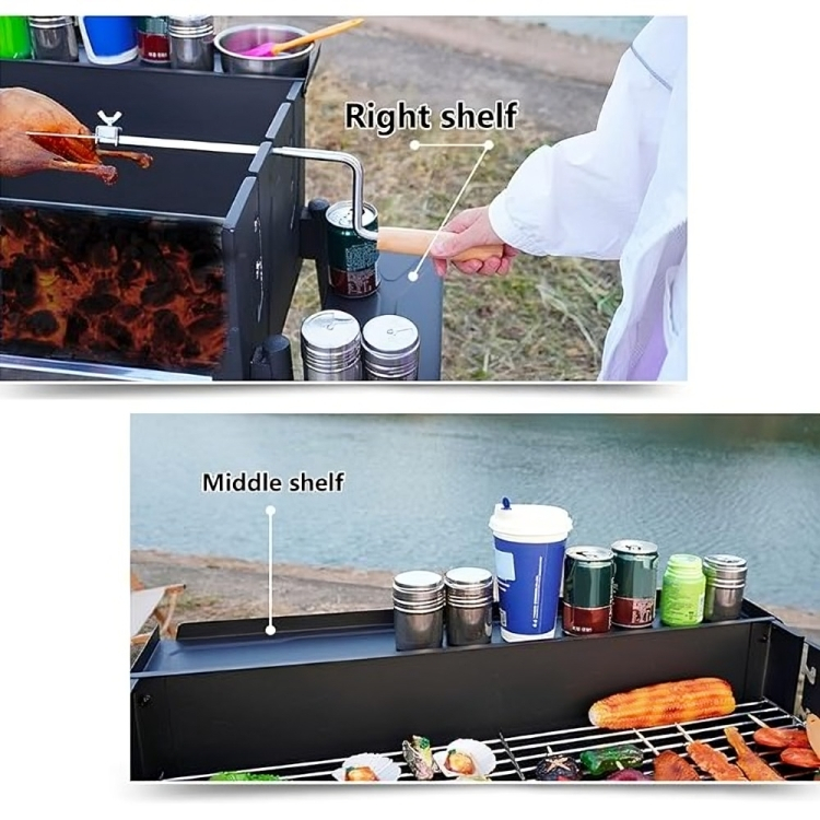 Πτυσσόμενη Ψησταριά Μπάρμπεκιου Κάρβουνου - Με Χειροκίνητη Σούβλα & Βοηθητικές Επιφάνειες - 77,5x71x122cm Πτυσσόμενη Ψησταριά Μπάρμπεκιου Κάρβουνου - Με Χειροκίνητη Σούβλα & Βοηθητικές Επιφάνειες - 77,5x71x122cm