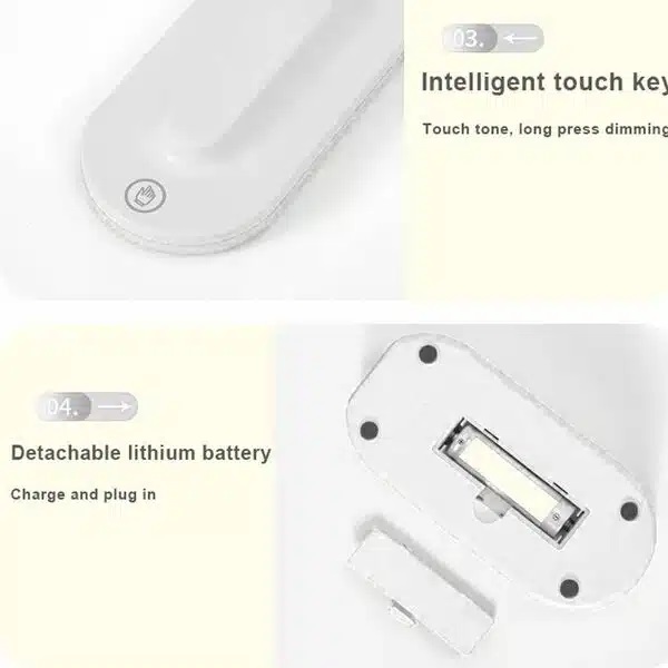 Πτυσσόμενο Επαναφορτιζόμενο Φωτιστικό Γραφείου Με Φωτισμό LED 3 Λειτουργιών- Λευκό Πτυσσόμενο Επαναφορτιζόμενο Φωτιστικό Γραφείου Με Φωτισμό LED 3 Λειτουργιών- Λευκό