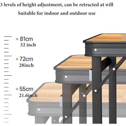 Πτυσσόμενο Φορητό Τραπέζι με Ρυθμιζόμενο Ύψος με Μεταλλικό Σκελετό και Βαλιτσάκι Μεταφοράς 120 x 60 x 55-72-81cm FA-907 Πτυσσόμενο Φορητό Τραπέζι με Ρυθμιζόμενο Ύψος με Μεταλλικό Σκελετό και Βαλιτσάκι Μεταφοράς 120 x 60 x 55-72-81cm FA-907