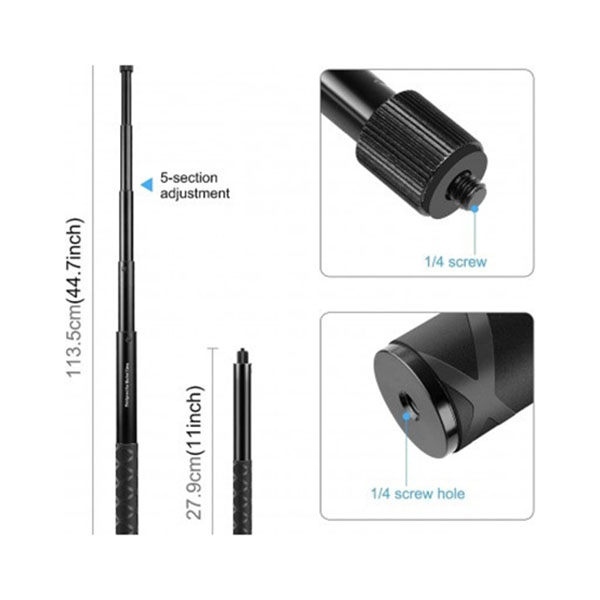 Πτυσσόμενο Κοντάρι με Βραχίονα Μοτοσυκλέτας- Ποδηλάτου 28-113cm για Στήριξη Κάμερας Κινητού Puluz Πτυσσόμενο Κοντάρι με Βραχίονα Μοτοσυκλέτας- Ποδηλάτου 28-113cm για Στήριξη Κάμερας Κινητού Puluz