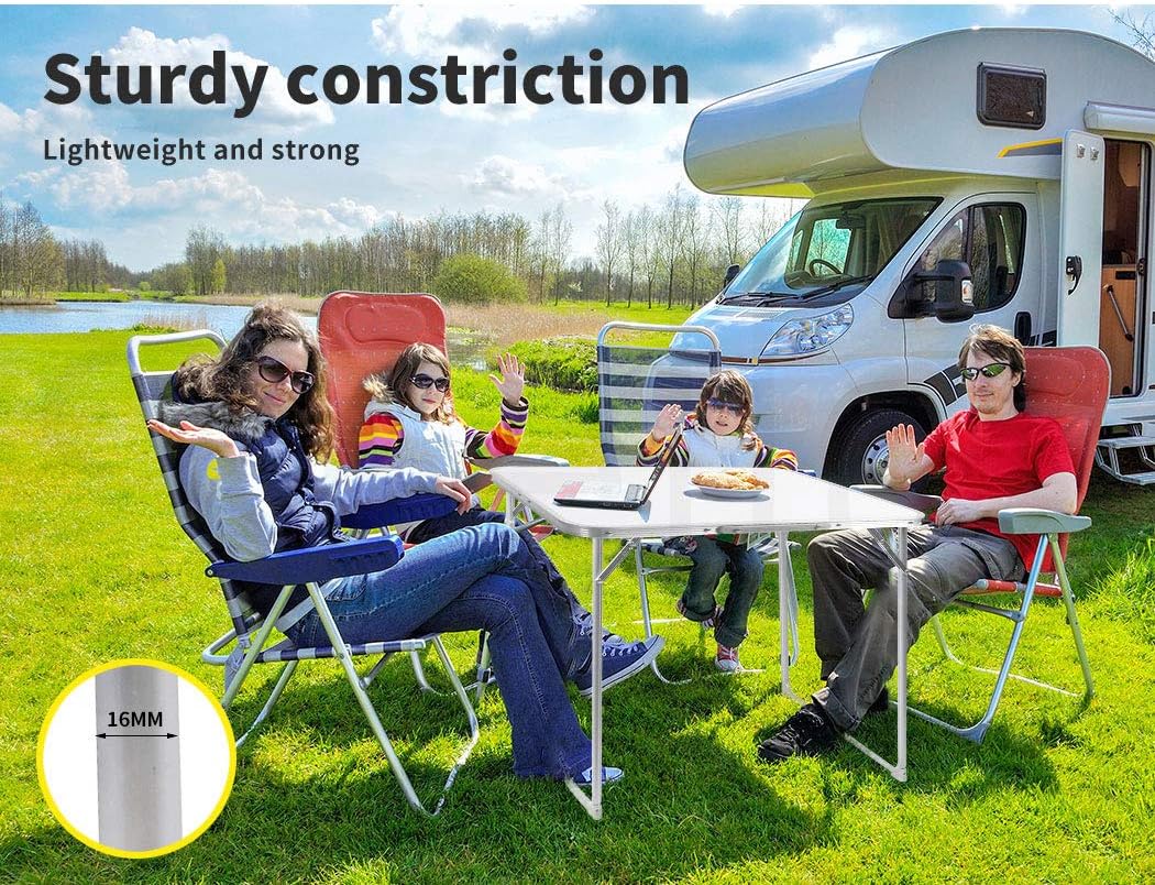 Πτυσσόμενο Μεταλλικό Τραπέζι Camping με Λαβή Μεταφοράς Πτυσσόμενο Μεταλλικό Τραπέζι Camping με Λαβή Μεταφοράς