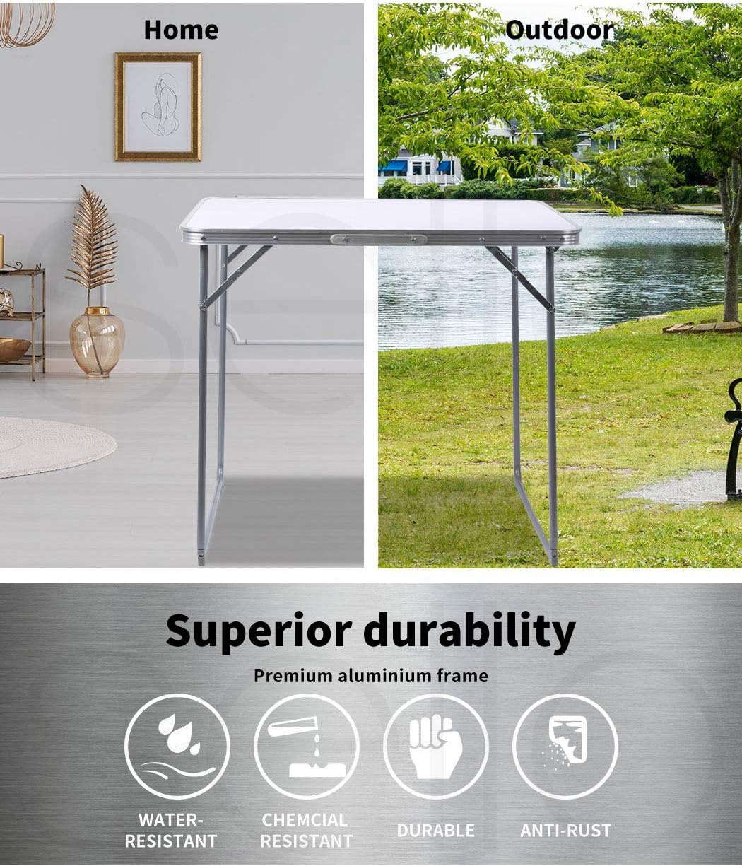 Πτυσσόμενο Μεταλλικό Τραπέζι Camping με Λαβή Μεταφοράς Πτυσσόμενο Μεταλλικό Τραπέζι Camping με Λαβή Μεταφοράς