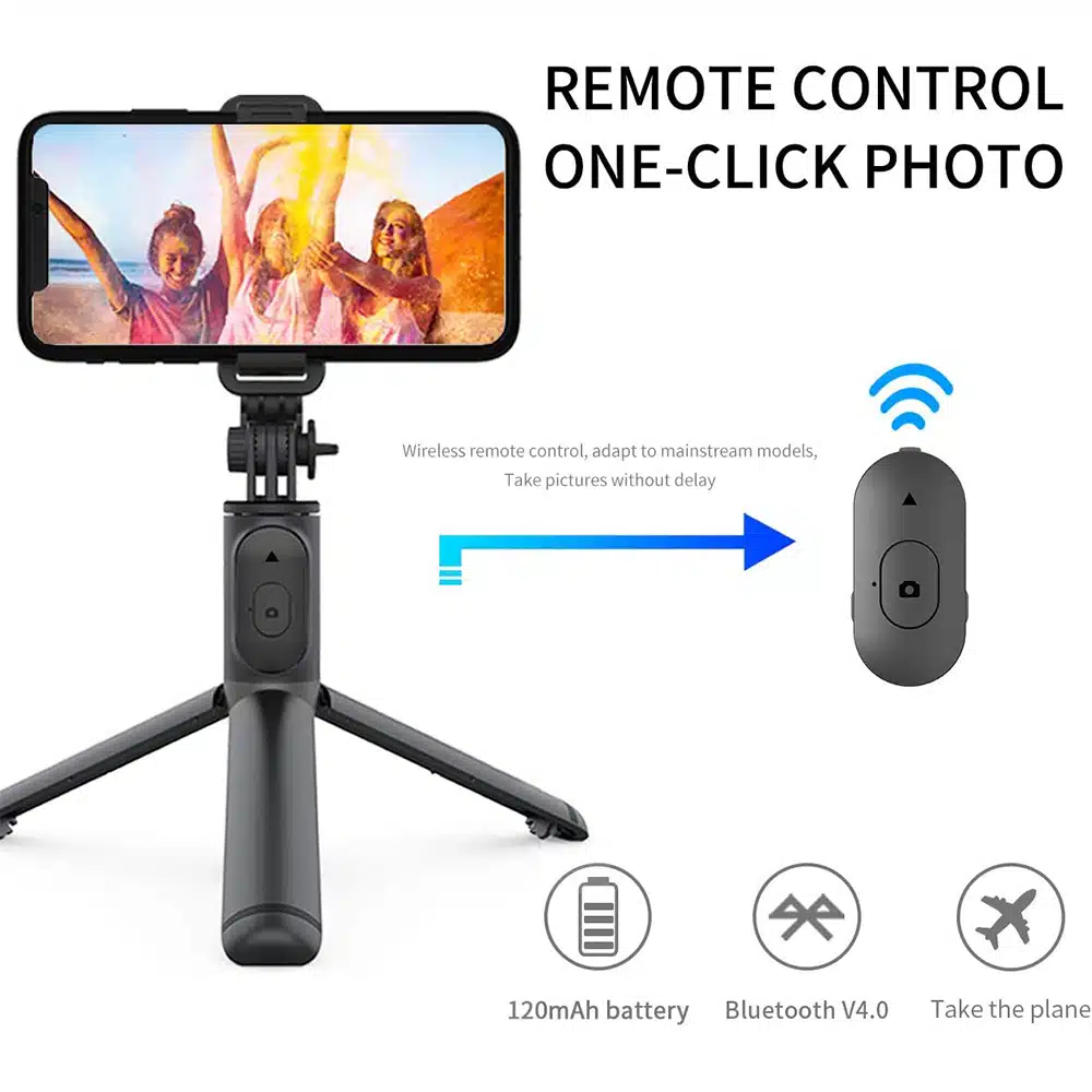 Πτυσσόμενο Selfie Stick Με Τρίποδο & Bluetooth Τηλεχειριστήριο 90cm Πτυσσόμενο Selfie Stick Με Τρίποδο & Bluetooth Τηλεχειριστήριο 90cm