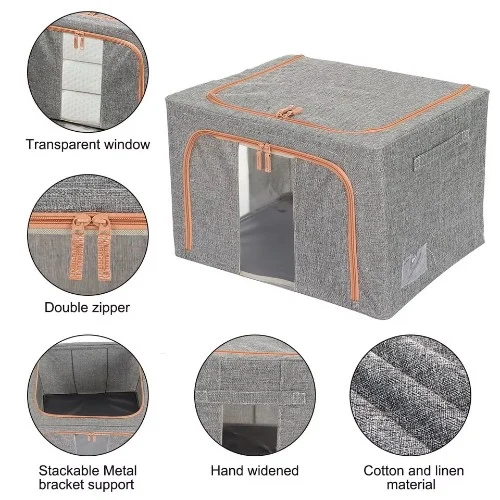 Πτυσσόμενο Υφασμάτινο Κουτί Αποθήκευσης - Οργάνωσης Γενικής Χρήσης με Χερούλι & Φερμουάρ 100L Πτυσσόμενο Υφασμάτινο Κουτί Αποθήκευσης - Οργάνωσης Γενικής Χρήσης με Χερούλι & Φερμουάρ 100L