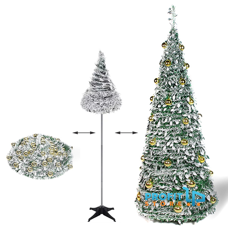 Πτυσσόμενο Χιονισμένο Δέντρο 1,8m που Στήνεται σε 1 Λεπτό με Στολίδια - Γρήγορη & Έυκολη Συναρμολόγηση - Κωνικό Χριστουγεννιάτικο Πτυσσόμενο Χιονισμένο Δέντρο 1,8m που Στήνεται σε 1 Λεπτό με Στολίδια - Γρήγορη & Έυκολη Συναρμολόγηση - Κωνικό Χριστουγεννιάτικο