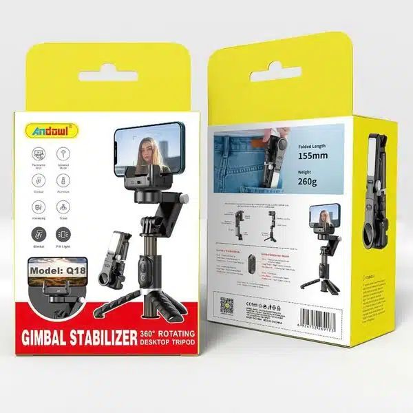 Πτυσσόμενος Σταθεροποιητής Κινητού - Gimbal - Τρίποδο - Selfie Stick με Ενσωματωμένο & Αποσπώμενο Bluetooth Χειριστήριο και 3 Επιλογές Φωτισμού Andowl Μαύρο Πτυσσόμενος Σταθεροποιητής Κινητού - Gimbal - Τρίποδο - Selfie Stick με Ενσωματωμένο & Αποσπώμενο Bluetooth Χειριστήριο και 3 Επιλογές Φωτισμού Andowl Μαύρο