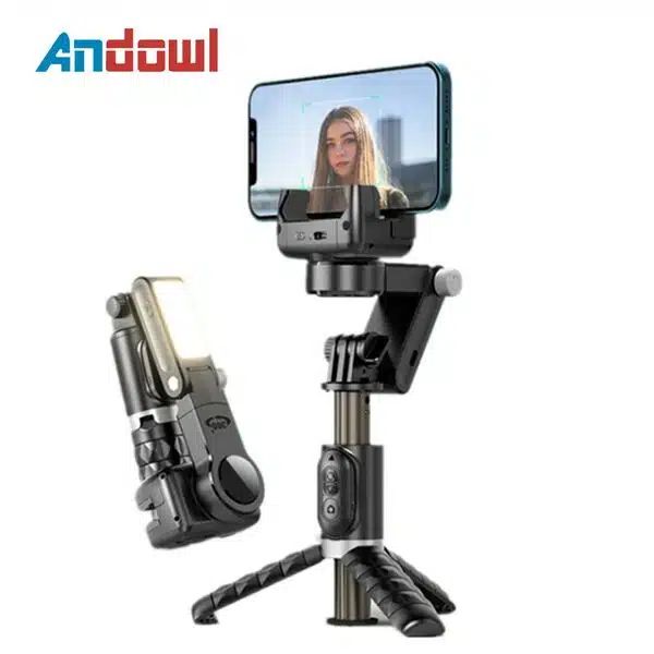 Πτυσσόμενος Σταθεροποιητής Κινητού - Gimbal - Τρίποδο - Selfie Stick με Ενσωματωμένο & Αποσπώμενο Bluetooth Χειριστήριο και 3 Επιλογές Φωτισμού Andowl Μαύρο Πτυσσόμενος Σταθεροποιητής Κινητού - Gimbal - Τρίποδο - Selfie Stick με Ενσωματωμένο & Αποσπώμενο Bluetooth Χειριστήριο και 3 Επιλογές Φωτισμού Andowl Μαύρο