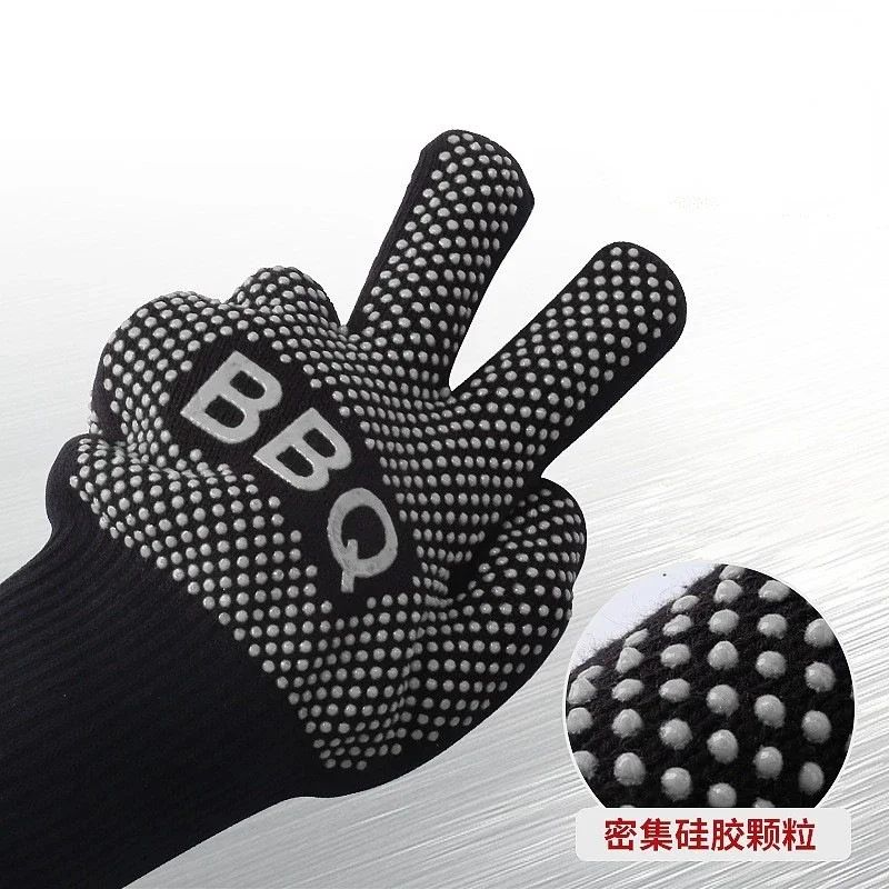 Πυρίμαχα Αντιολισθητικά Γάντια Ψησίματος για Υψηλές Θερμοκρασίες - Σετ 2 τμχ Μαύρα - Κατάλληλα για Ψήσιμο Πυρίμαχα Αντιολισθητικά Γάντια Ψησίματος για Υψηλές Θερμοκρασίες - Σετ 2 τμχ Μαύρα - Κατάλληλα για Ψήσιμο