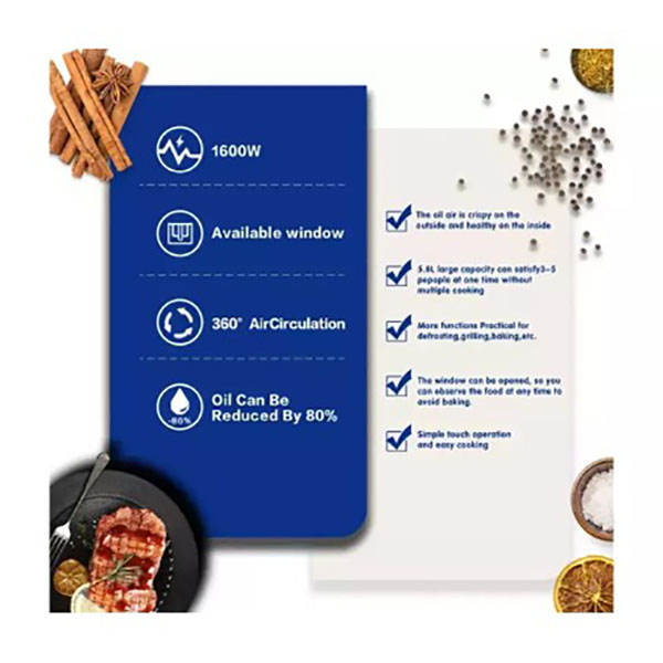 RAF Air Frier Φριτέζα Αέρος 1800W με Αποσπώμενο Κάδο 8,6L Ασημί RAF Air Frier Φριτέζα Αέρος 1800W με Αποσπώμενο Κάδο 8,6L Ασημί