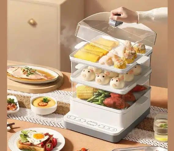 RAF Ατμομάγειρας 1200W 12lt με 3 Επίπεδα Μαγειρέματος με Διακόπτη Αυτόματης Απενεργοποίησης και Αντιολισθητική Βάση Λευκό RAF Ατμομάγειρας 1200W 12lt με 3 Επίπεδα Μαγειρέματος με Διακόπτη Αυτόματης Απενεργοποίησης και Αντιολισθητική Βάση Λευκό