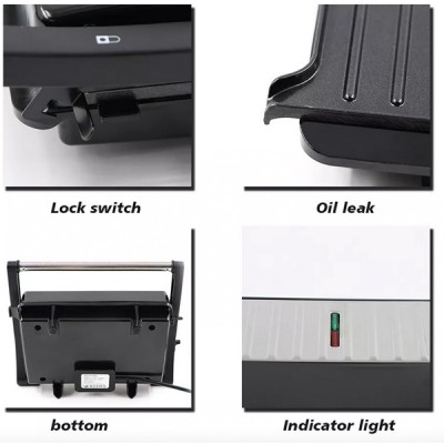 RAF Τοστιέρα-Γκριλιέρα 1000W με Αντικολλητικές Πλάκες και Προστασία Υπερθέρμανσης Μαύρo/Ασημί RAF Τοστιέρα-Γκριλιέρα 1000W με Αντικολλητικές Πλάκες και Προστασία Υπερθέρμανσης Μαύρo/Ασημί