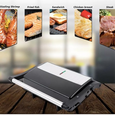 RAF Τοστιέρα-Γκριλιέρα 1000W με Αντικολλητικές Πλάκες και Προστασία Υπερθέρμανσης Μαύρo/Ασημί RAF Τοστιέρα-Γκριλιέρα 1000W με Αντικολλητικές Πλάκες και Προστασία Υπερθέρμανσης Μαύρo/Ασημί