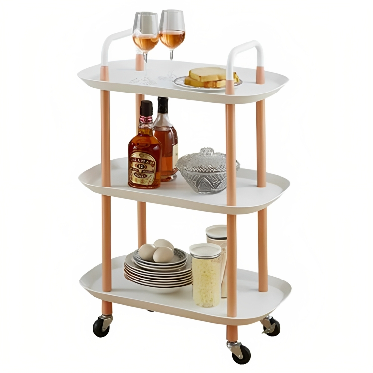 Ραφιέρα - Τρόλεϊ Κουζίνας 3 Επιπέδων με Ροδάκια - Λευκό Χρώμα - 47 x 35 x 84 εκ Ραφιέρα - Τρόλεϊ Κουζίνας 3 Επιπέδων με Ροδάκια - Λευκό Χρώμα - 47 x 35 x 84 εκ