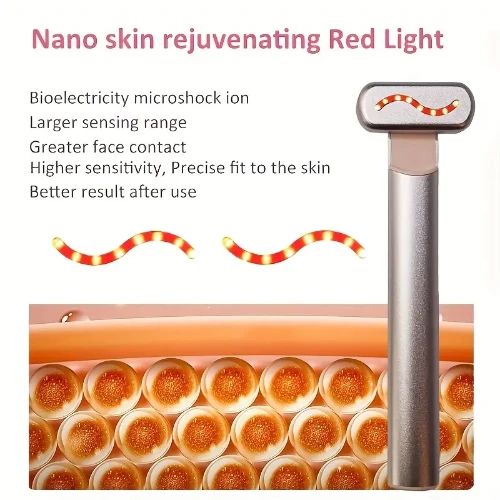 Ραβδί περιποίησης δέρματος 4 σε 1 με κόκκινο φως για το πρόσωπο, τα μάτια και το λαιμό Ροζ Χρυσό Ραβδί περιποίησης δέρματος 4 σε 1 με κόκκινο φως για το πρόσωπο, τα μάτια και το λαιμό Ροζ Χρυσό