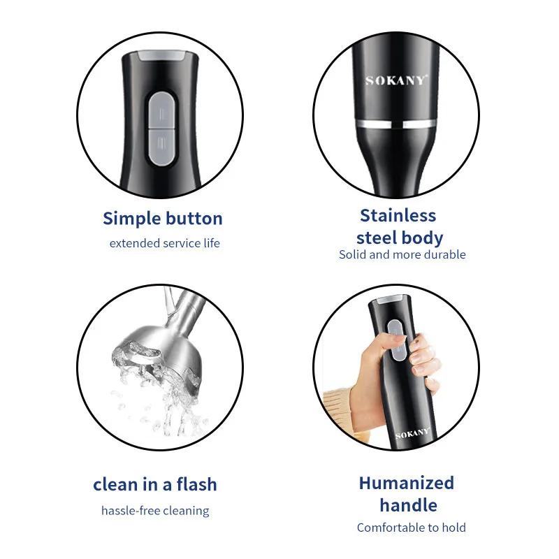 Ραβδομπλέντερ 400W με Ανοξείδωτη Ράβδο, 2 Ταχύτητες & Δοχείο Ανάμειξης SOKANY WK-1708 Ραβδομπλέντερ 400W με Ανοξείδωτη Ράβδο, 2 Ταχύτητες & Δοχείο Ανάμειξης SOKANY WK-1708