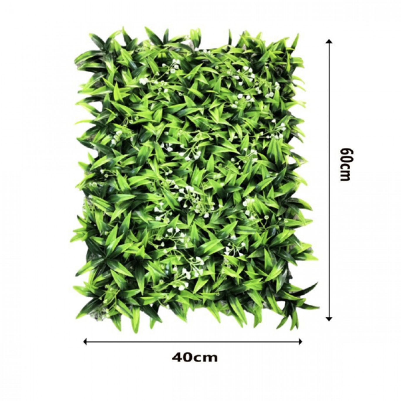 Ρεαλιστική Τεχνητή Φυλλωσιά Πρασινάδα με Λευκά Λουλουδάκια – Φυσική Ομορφιά Χωρίς Συντήρηση 60x40cm Ρεαλιστική Τεχνητή Φυλλωσιά Πρασινάδα με Λευκά Λουλουδάκια – Φυσική Ομορφιά Χωρίς Συντήρηση 60x40cm